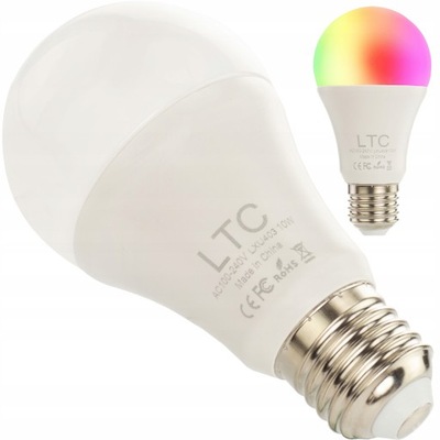 Żarówka RGB LED zdalnie sterowana WiFi E27 10W LTC