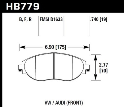 HAWK HPS 5.0 VW ARTEON КОЛОДКИ ПЕРЕД HB779B.740