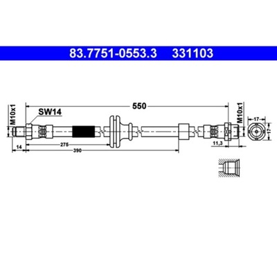 CABLE DE FRENADO PARTE DELANTERA BMW X3 E83 06-10  