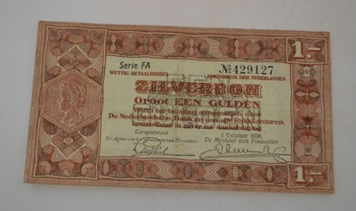Holandia - banknot - 1 Gulden 1938 rok