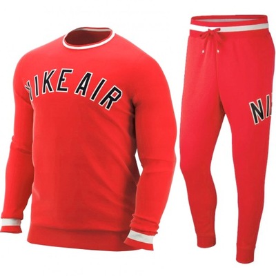Nike Air czerwony dres męski komplet bluza + spodnie M