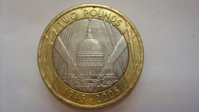 Moneta 2 funty 2005 rocznica wojny stan 2