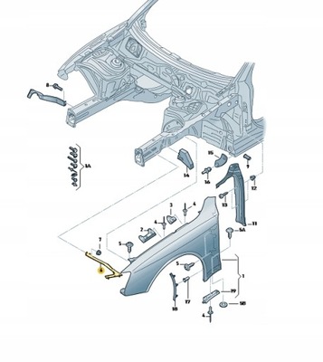 КРОНШТЕЙН КРЫЛА AUDI A4 B8 8K0821135P