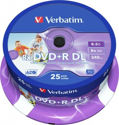 Verbatim DVD+R DL 8.5 GB 8x 25 sztuk (43667)