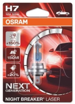 ЛАМПОЧКА OSRAM H7 NIGHTBREAKER LASER +150%