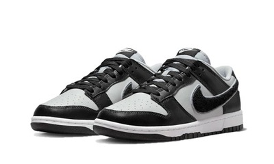 Nike Dunk Low Chenille Swoosh Black Grey