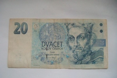 Banknot Czechy 20 koron 1994 r.