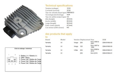 DZE РЕГУЛЯТОР НАПРЯЖЕНИЯ YAMAHA 3DM-81960-01