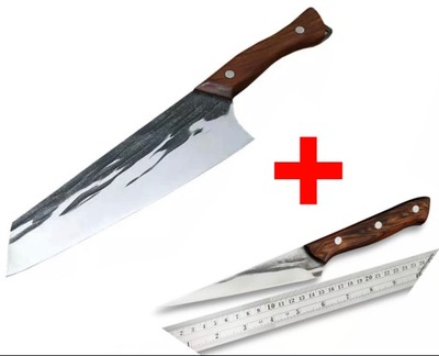 2 Noże Zestaw Kuchenny Nóż Stal Kuta Wydokoweglowa
