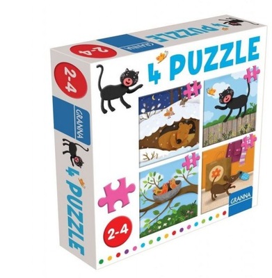 PUZZLE Z KOTEM 4 ,6,9,12 EL. (PUZZLE)