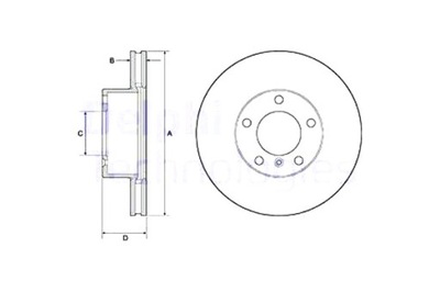 DELPHI DISCOS DE FRENADO 2 PIEZAS PARTE DELANTERA MERCEDES G W460 G W461 G W463  