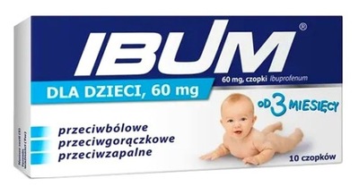 IBUM 60 mg lek przeciwbólowy ząbkowanie 10 czopków