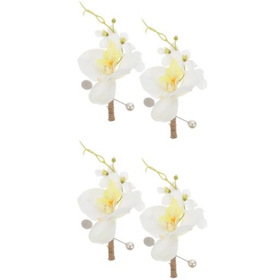 Butonierki w białe kwiatki