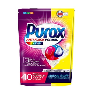 Purox Color Kapsułki do prania kolorów 40 sztuk