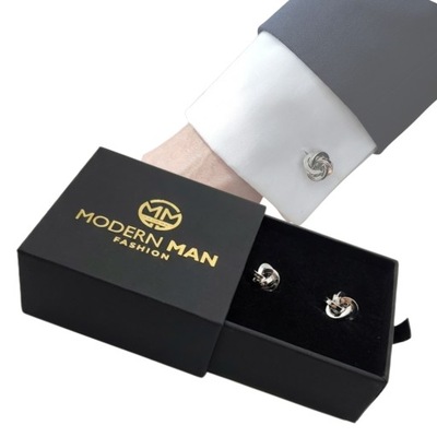 MANDZSETTAGOMBOK EZÜST CSOMÓK DOBOZ MODERN MAN ELEGÁNS AJÁNDÉK