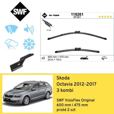 ESCOBILLAS PARTE DELANTERA DO SKODA OCTAVIA 3 UNIVERSAL (2012-2017) SWF  