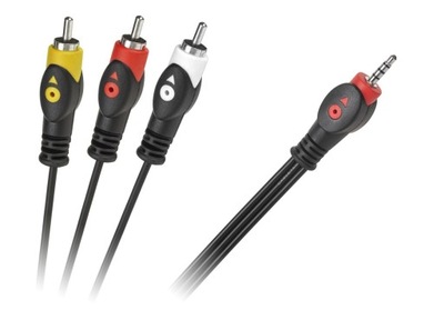 KABEL JACK 3.5 CZTERO-POLOWY 3 X RCA 3M