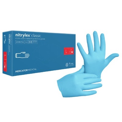 Rękawiczki nitrylowe roz. L 100 szt. niebieskie
