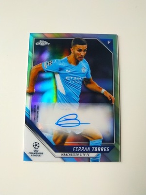 Ferran Torres autograf Topps Manchester City CHL