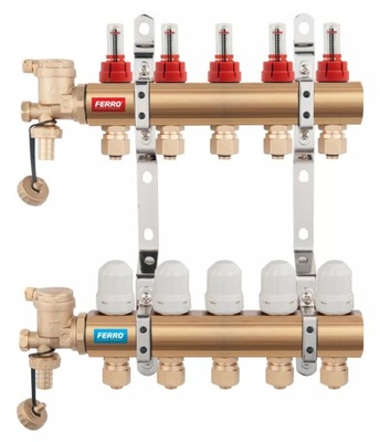FERRO Rozdzielacz 12drogowy z zaworami