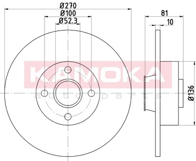 DISCS BRAKE REAR KAMOKA 1031136  