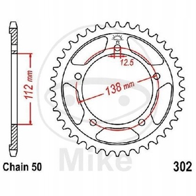 ENGRANAJE PARTE TRASERA JT 44-ZEBY HONDA VTR 1000 1997-2006  