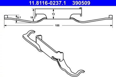 ATE 11.8116-0237.1 SPRING CALIPER HAM.ALFA CITROEN  