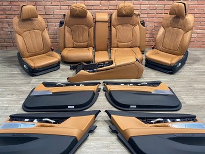 Bmw 7 g12 сидіння заднє сидіння обшивки салон full cognac фото №1