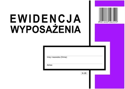 EWIDENCJA WYPOSAŻENIA