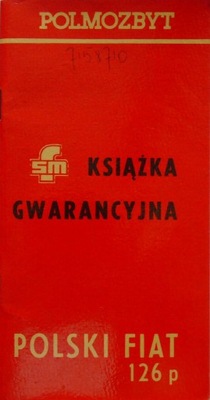 Polski Fiat 126p książka gwarancyjna