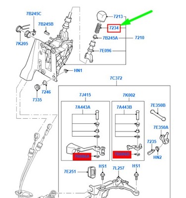 Ford transit mk3 gear change lever spring 1417449 6c1r-7234-ka original фото №1