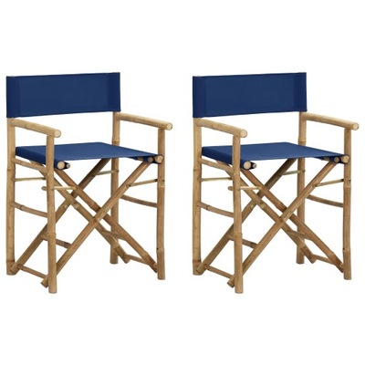 Składane krzesła reżyserskie 2 szt., niebieskie