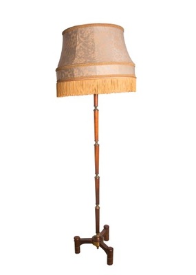 Stara lampa podłogowa z abażurem