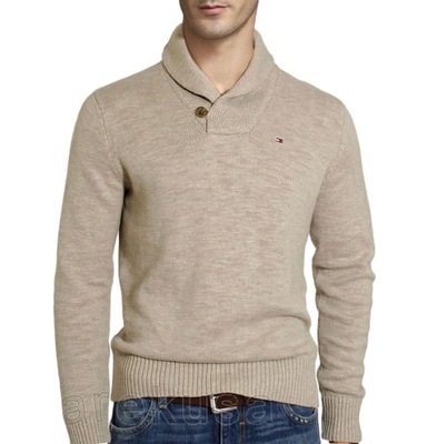 TOMMY HILFIGER SWETER MESKI - SHAWL NECK XL/XXL