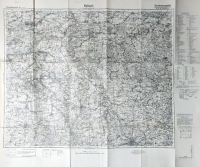 KALISZ. Topograficzna mapa okolic Kalisza