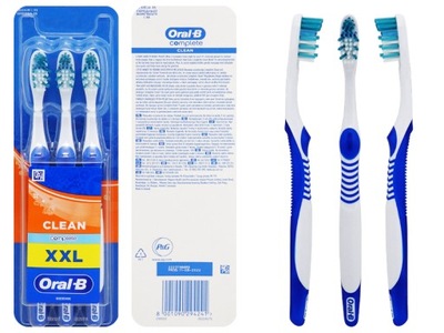 SZCZOTECZKI DO ZĘBÓW ORAL-B COMPLETE CLEAN MEDIUM KOLOR MIX 3 SZTUKI