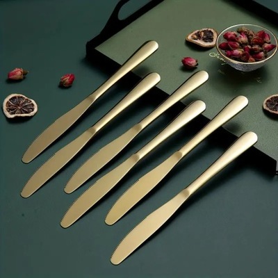 Noże obiadowe stołowe do krojenia klasyczne 6 sztuk połysk