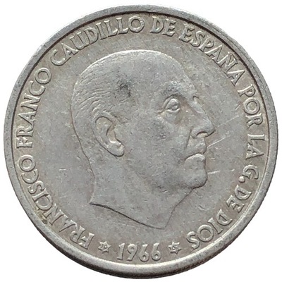 90689. Hiszpania, 50 centymów, 1966r.