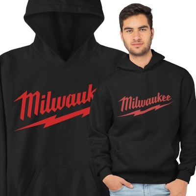 HOODIE BLUZA MĘSKA Z KAPTUREM CZARNA MILWAUKEE PREZENT ROZMIAR M