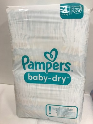 Pampers Baby-Dry pieluszki r.3, 6-10kg, 74szt