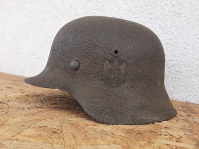 NIEMIECKI HEŁM m 42 rzesza Wehrmacht fasunek kalka dekal WWII ORYGINAŁ