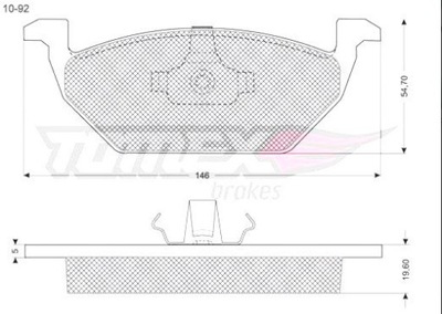 STEINHOF SN 625-N ЗАМІННИК TOMEX TX 10-92 КОЛОДКИ ГАЛЬМІВНІ GDB 1357