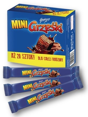 Wafelki MINI Grześki Kakaowe w czekoladzie 20 szt