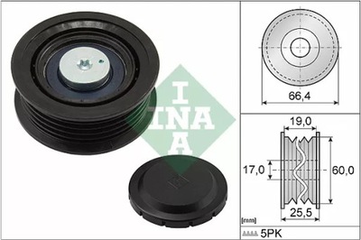 INA 532 0642 10 ROLLO KIERUNKOWA / PROWADZACA, CORREA DE CUÑA ZEBATY  