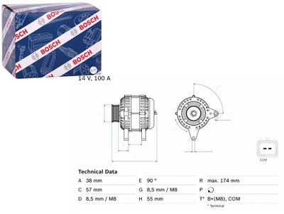 ГЕНЕРАТОР BOSCH 0986083200 RENAULT MEGANE II SCENIC II DACIA DUSTER