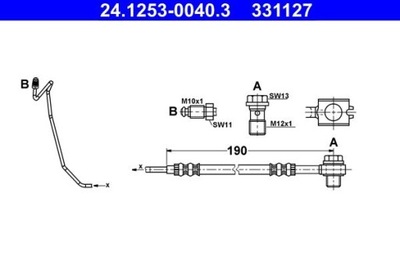 ATE 24.1253-0040.3 CABLE BRAKE ELASTIC - milautoparts-fr.ukrlive.com