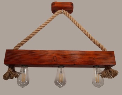 Żyrandol drewniany, lampa wisząca, mahoń
