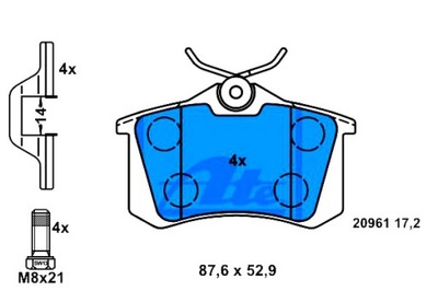 ATE ZAPATAS HAM. VW T. CORRADO/GOLF/PASSAT/POLO/VENTO 88-02  