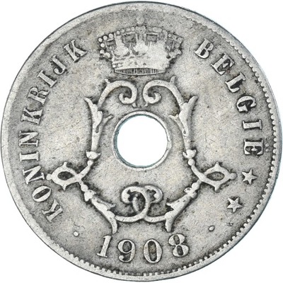 Moneta, Belgia, 25 Centimes, 1908