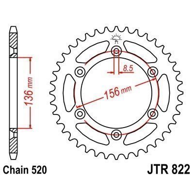 ENGRANAJE PARTE TRASERA JT 51-ZEBOW TE 310 2009-2013  